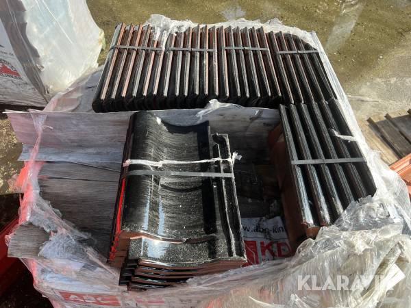 Tegl Tagsten ABC Teuto Sort glaseret 5 paller