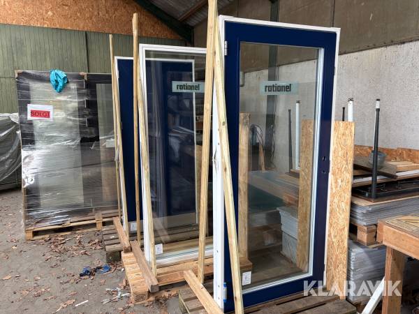 Døre og vinduer - fejlkøb står ubrugt Rationel 3 styk