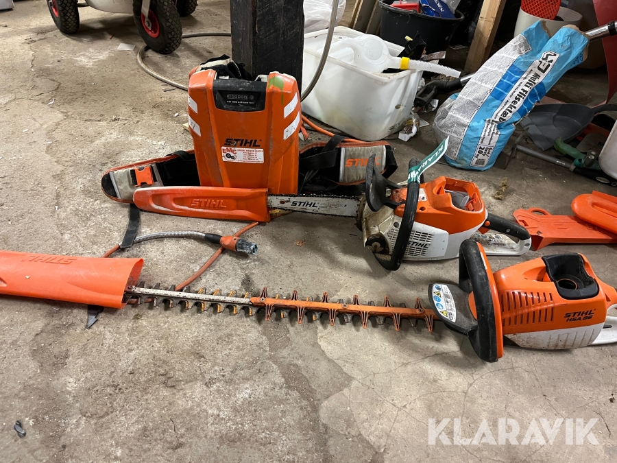Stihl Motorsav, hækkeklipper, batteri