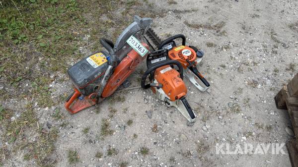 Kapsav Husqvarna og kædesav samt buskrydder Stihl