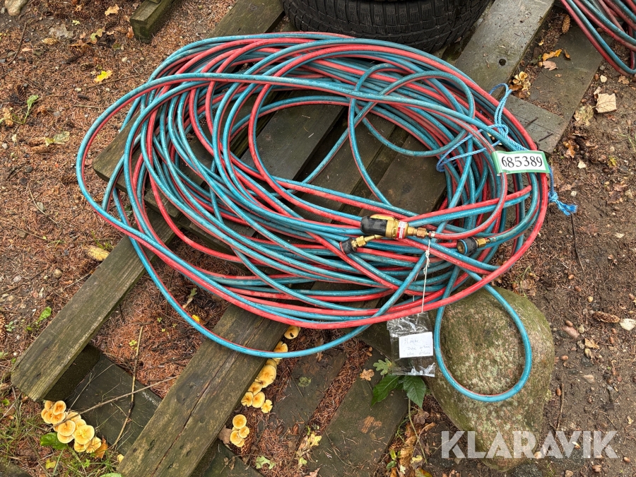 Skærebrænder slange med fittings AGA 51 meter