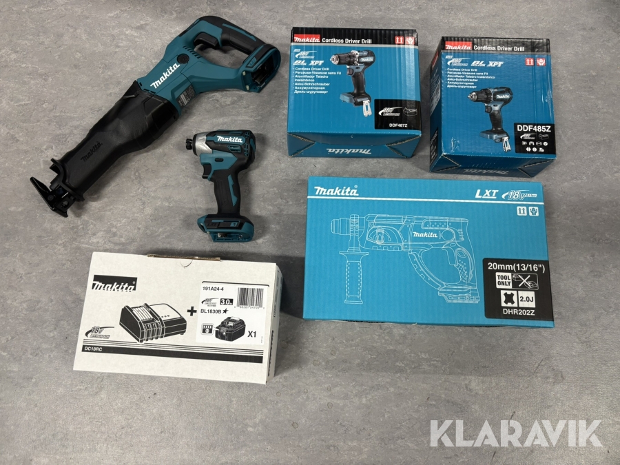 Parti Makita akku 5 maskiner + 1 lader + 1 batteri