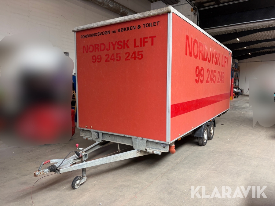Personalevogn Scanvogn med køkken og toilet - 1500kg - med bremser