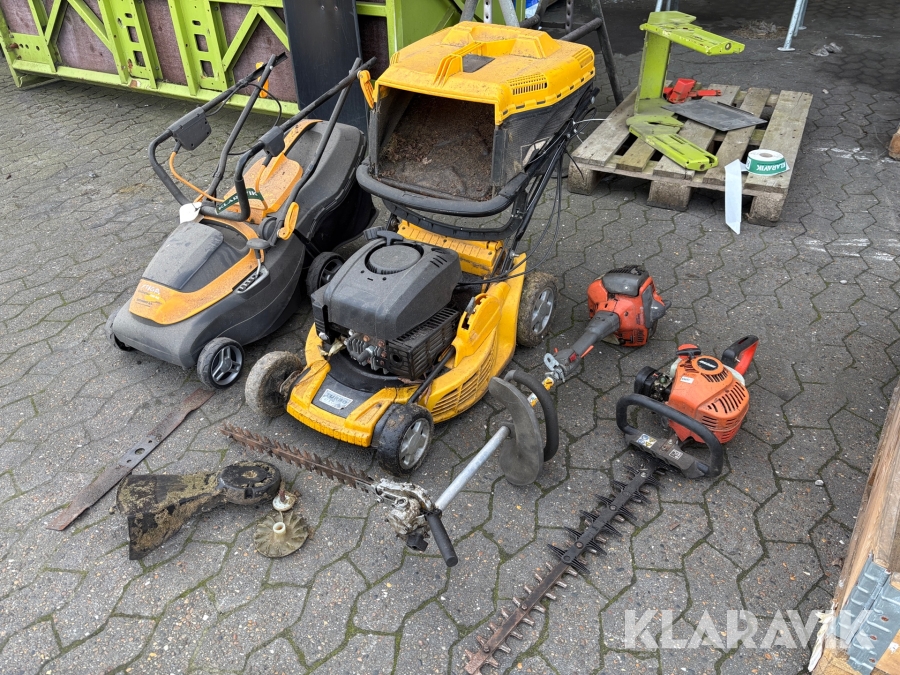 Græsslåmaskiner og hækklippere Stiga Collector 136ae og turbo 47 S combi 4 maskiner
