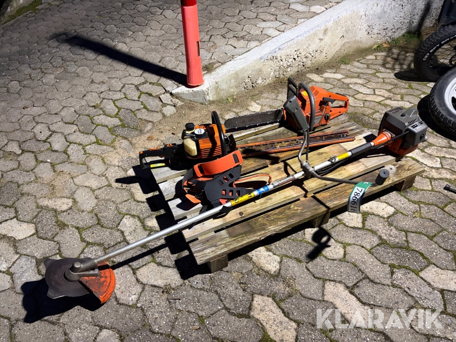 Haveredskaber Blandet lot Husqvarna/stihl motorsav, hækklipper, buskrydder.