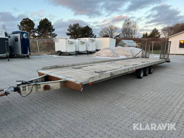 Dobbelt autotrailer PHV 3500kg med bremser - 3 aksler