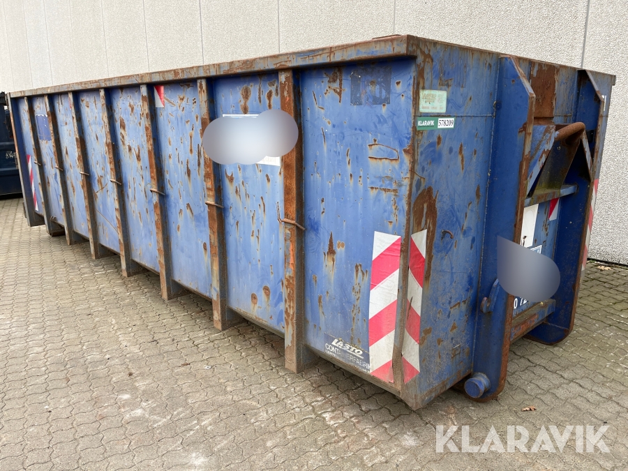 Container med wire og kroghejs 36 m3