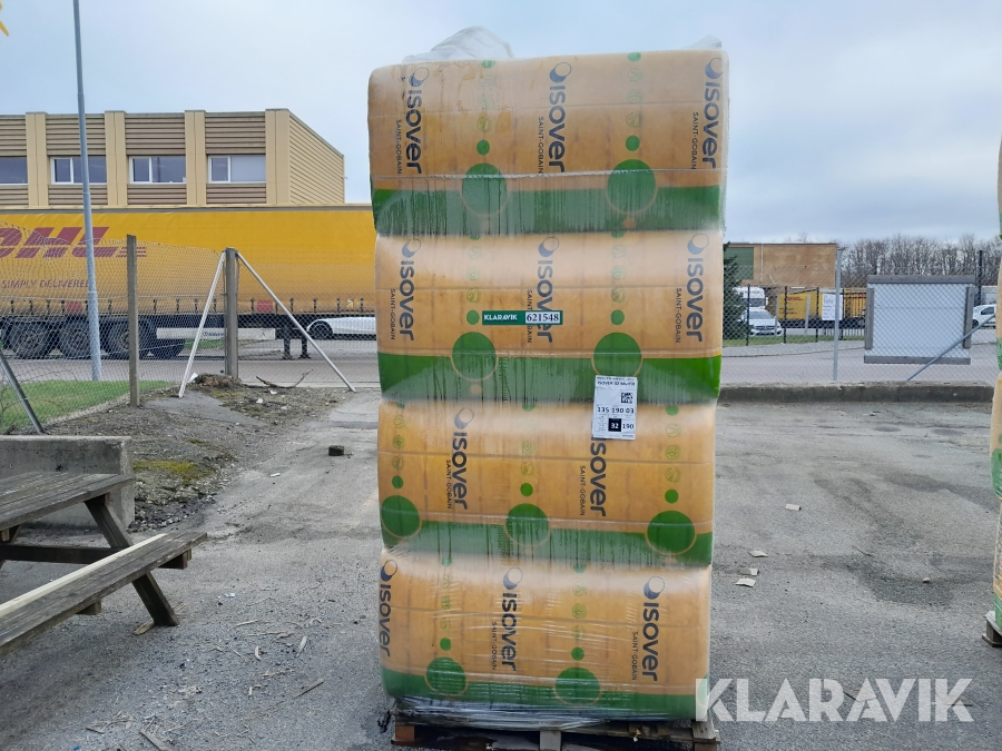 1 Palle Isolering - Isover Klasse 32 Murfilt - 190x200x1210mm