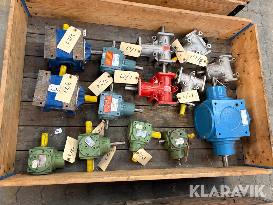 Vinkelgear assorteret 14 styk