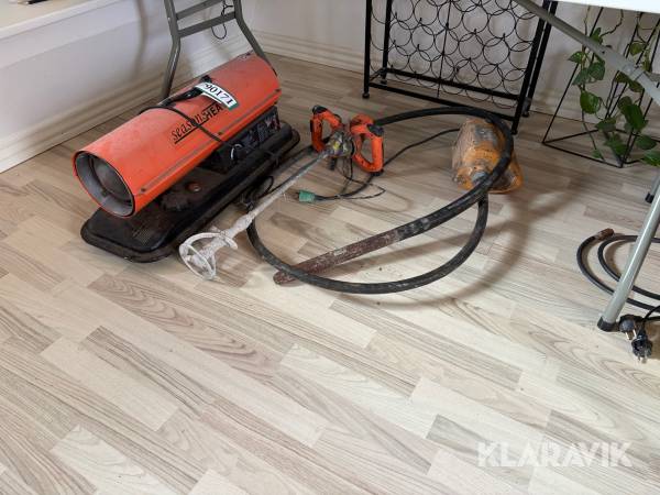 Varmeblæser, stavvibrator,røremaskine