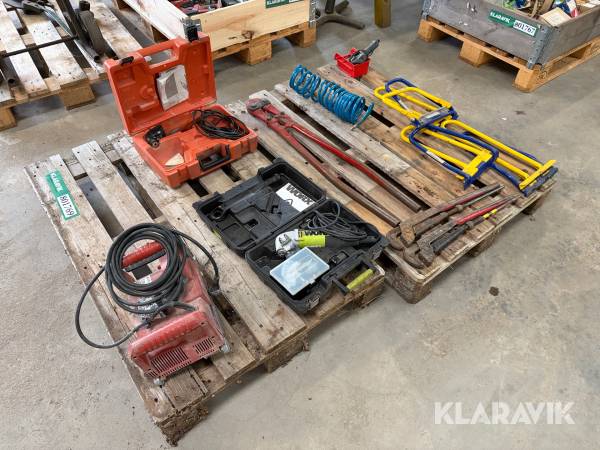 Håndværktøj Hilti/ Worx & boltsakse blandet palle