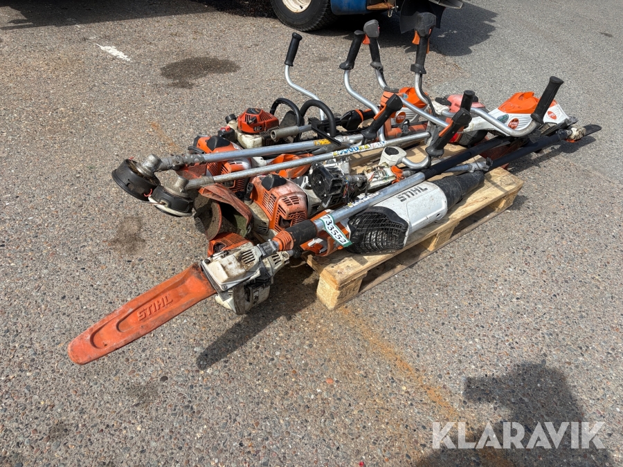 Blandet parti haveredskaber Stihl 9 styk