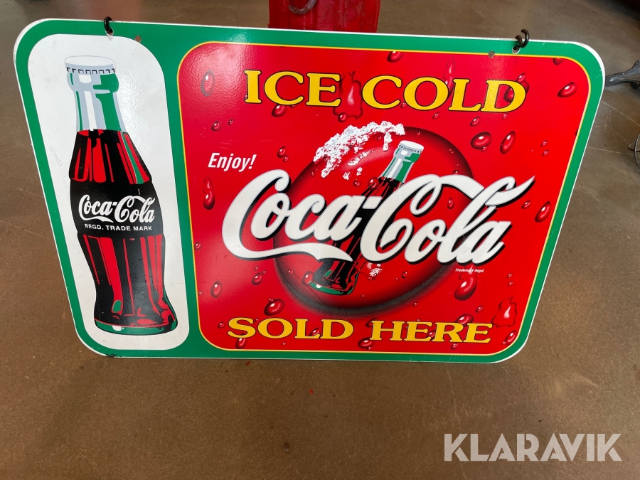 Originalt Coca-Cola skilt dobbeltsidet