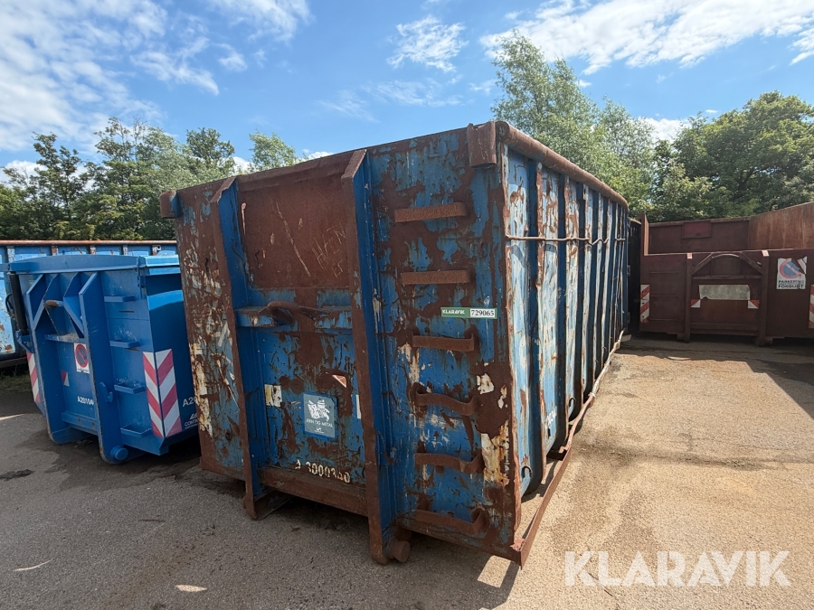 Åben stålcontainer