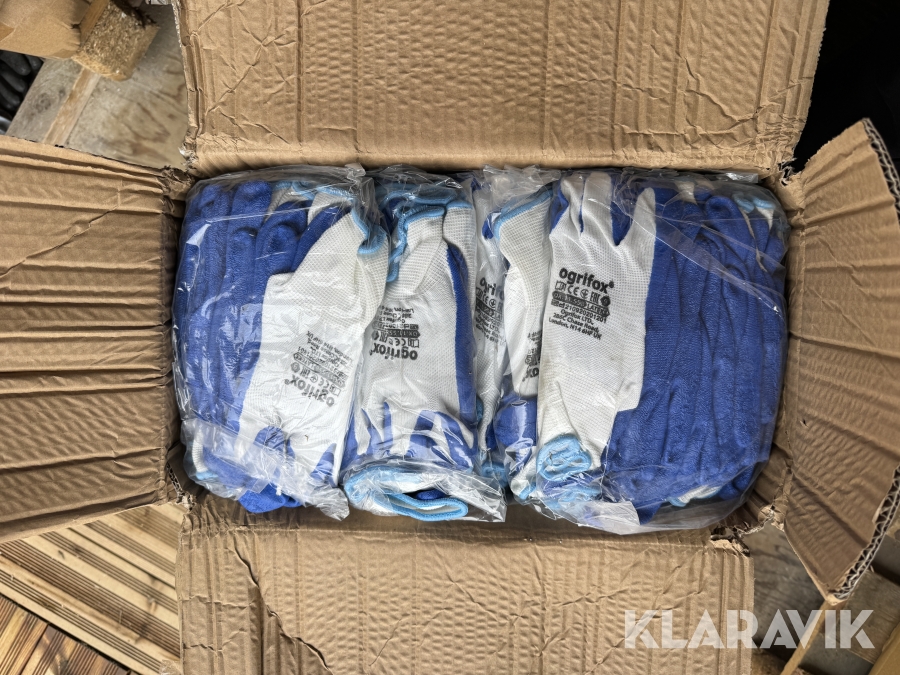 Arbejdshandsker blå/hvid 1 kasse 240 par