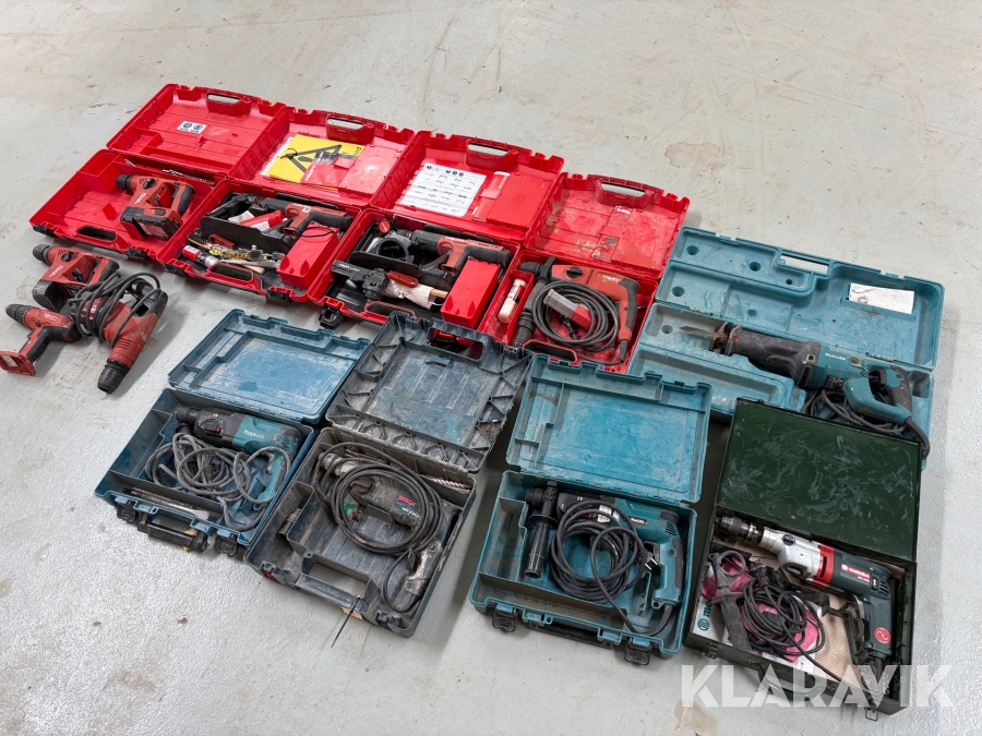Lot - Assorteret håndværktøj Bosch, Hilti, Makita og metabo - 1 palle