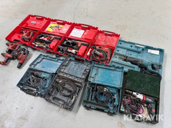 Lot - Assorteret håndværktøj Bosch, Hilti, Makita og metabo - 1 palle