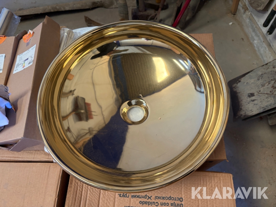 Håndvaske VitrA bordstående guld- og kobberfarvede med vandlåse og bundventiler 3 styk