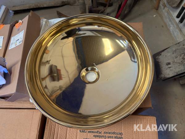 Håndvaske VitrA bordstående guld- og kobberfarvede med vandlåse og bundventiler 3 styk