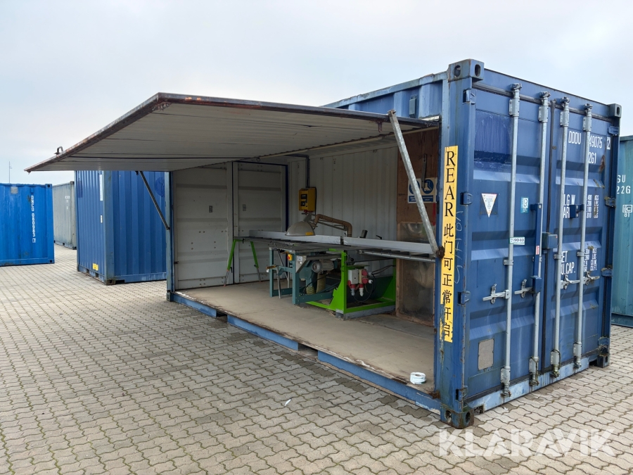20” container med sav og sugeanlæg