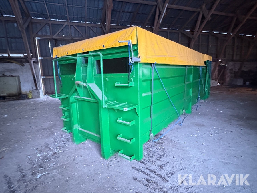 Container med Pressenning og hydraulisk bagklap DC 30m3 Kroghejs
