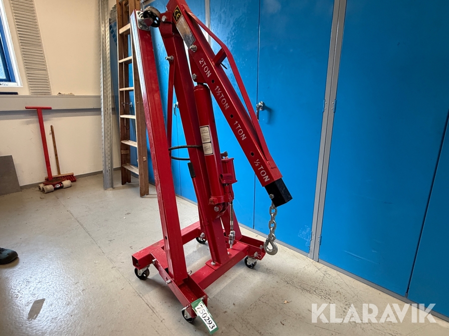 Hydraulisk værkstedskran, sammenklappelig, maks. løftekapacitet 2 ton