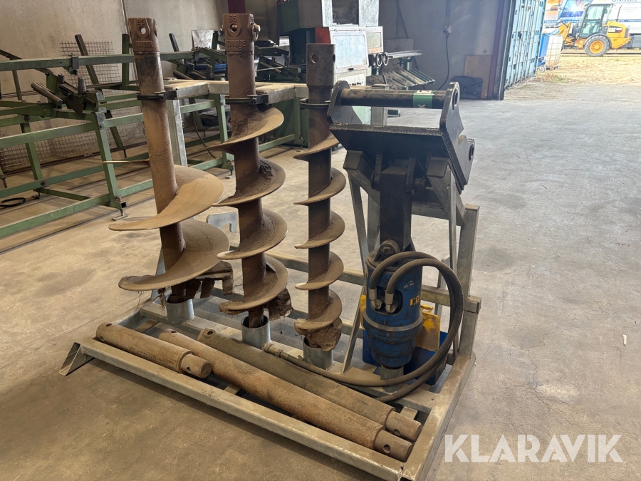 Hydraulisk jordbor Auger Torque ED X1 med 3 Sneglebor og stativ