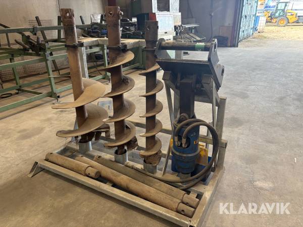 Hydraulisk jordbor Auger Torque ED X1 med 3 Sneglebor og stativ