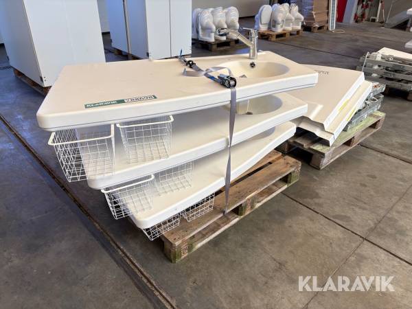 Hævesænkebord Ropox Medi 2 med vask - 3 styk