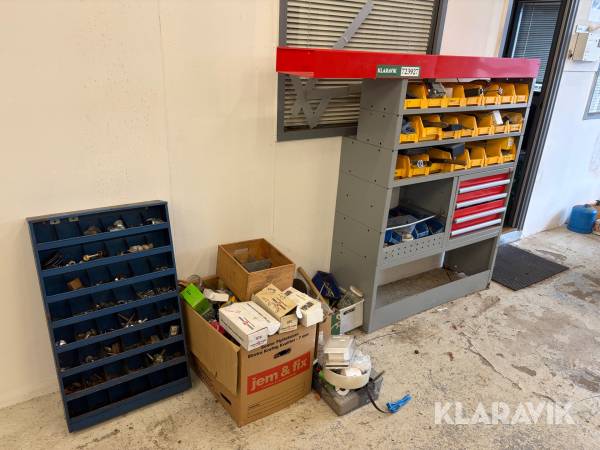 Skruer, bolte og søm med opbevaring - blandet lot