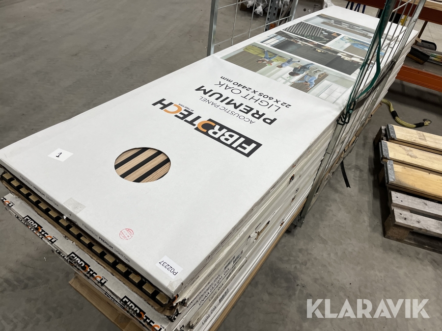 Akustikpaneler Fibrotech Light Oak 2. sortering 20 Styk