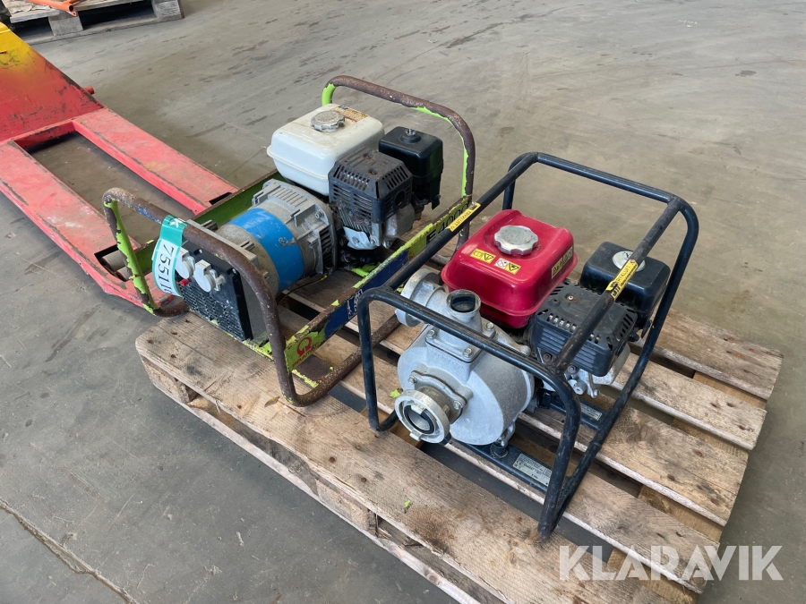 Generator & pumpe Pramac & Honda 2 styk