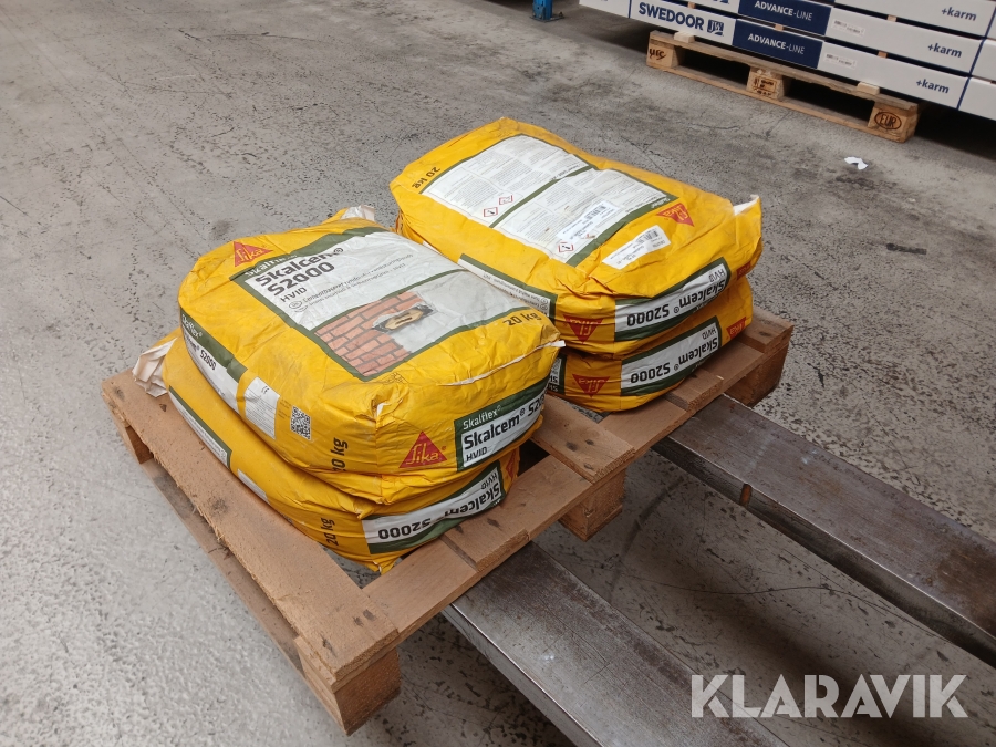 Tyndpuds/Vandskurings mørtel hvid Sika/Skalflex Skalcem S2000 hvid 4 x 20kg