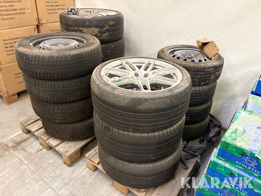 Dæk på fælge Dunlop, Continental, Firelli 19 styk