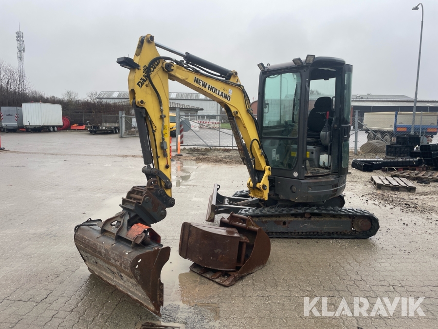 Minigravemaskine New Holland E29B SR med skovl pakke