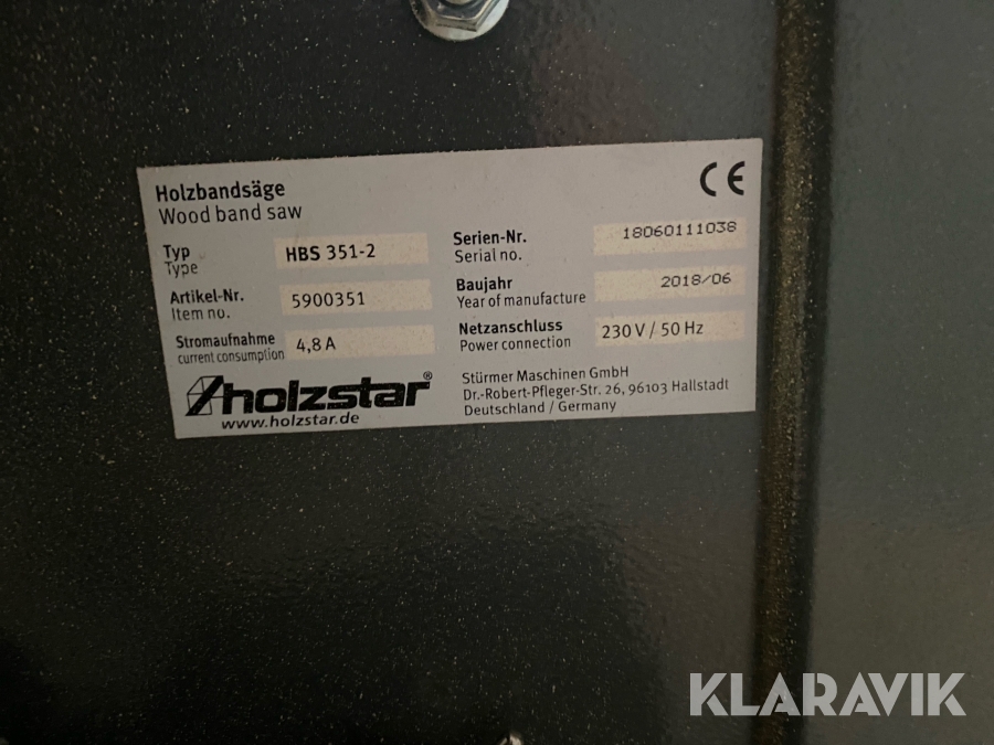 Båndsav HOLZSTAR HBS 351-2