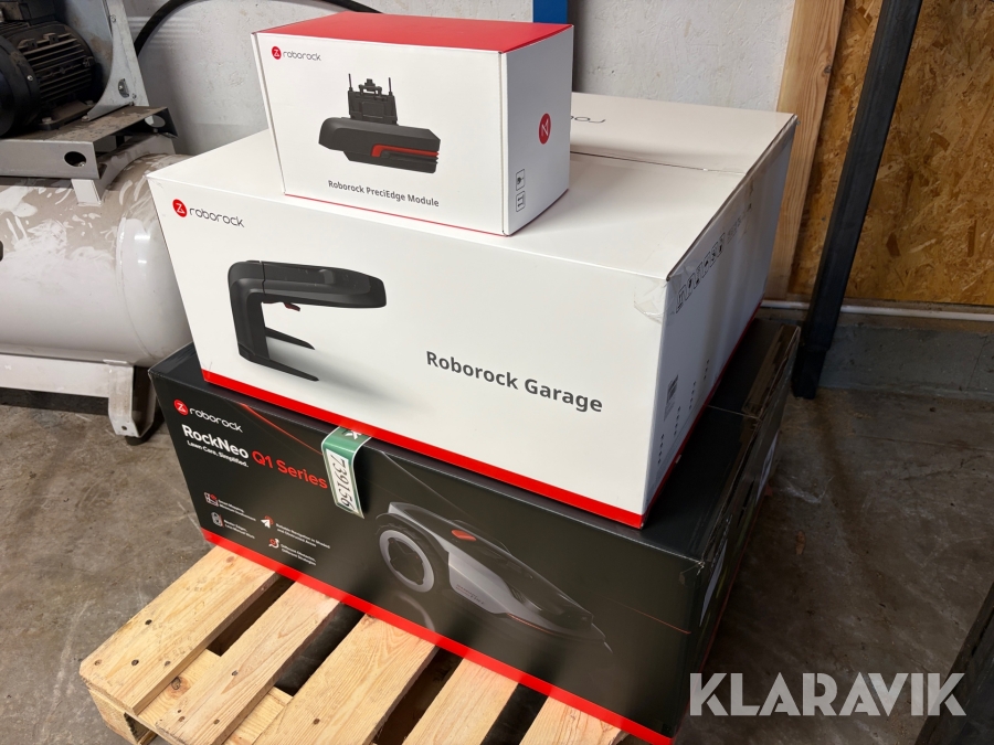 Robotplæneklipper Roborock RockNeo Q105 500m2 - GPS - med garage og kantmodul