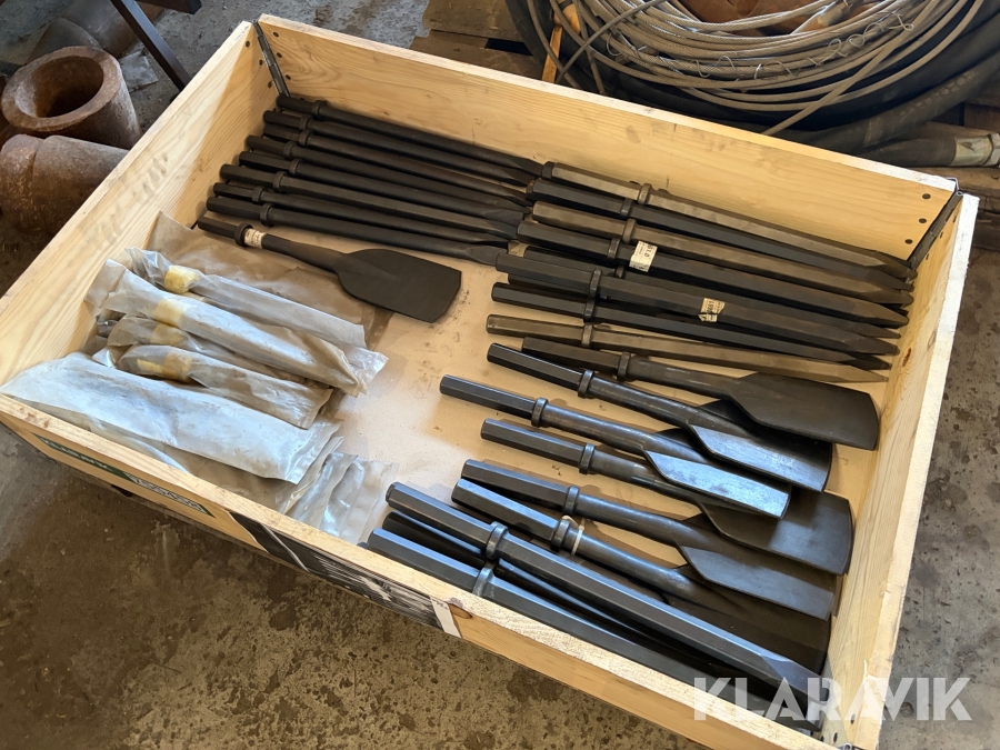 Mejsler til borehammer - ca 40 styks