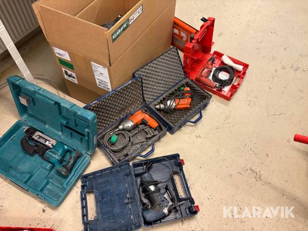 Blandet lot håndværktøj Bosch, Hilti, Makita 