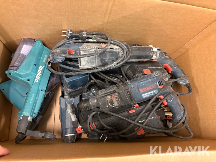 Blandet lot håndværktøj Bosch, Hilti, Makita 