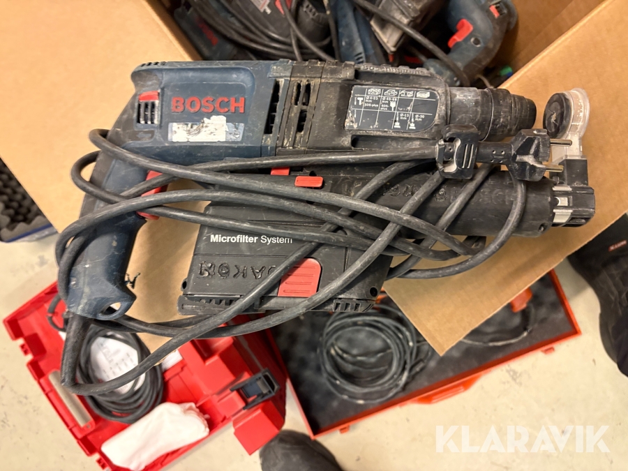 Blandet lot håndværktøj Bosch, Hilti, Makita 