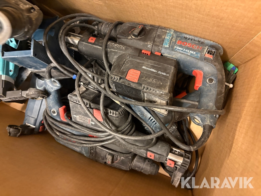 Blandet lot håndværktøj Bosch, Hilti, Makita 