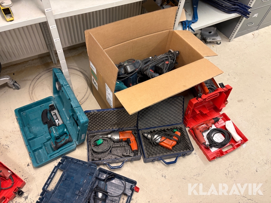 Blandet lot håndværktøj Bosch, Hilti, Makita 