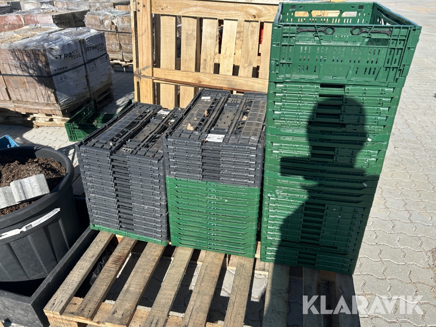 Foldbar kasse plastik 62 styk