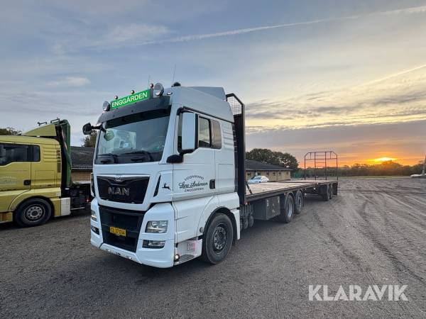 Lastbil MAN TG 26 6x2-2 LL med lad og hænger