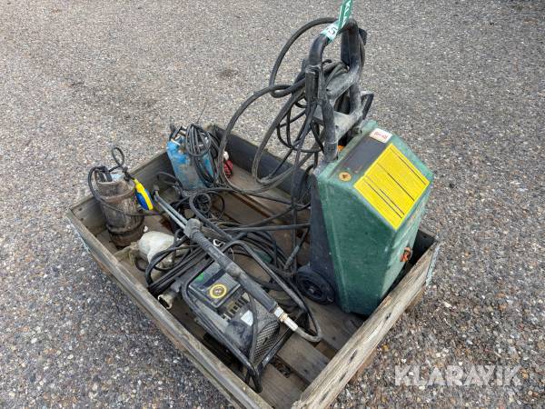 Lot højtryksrensere, dykpumpe og slampumpe Gerni, Nilfisk og øvrigt