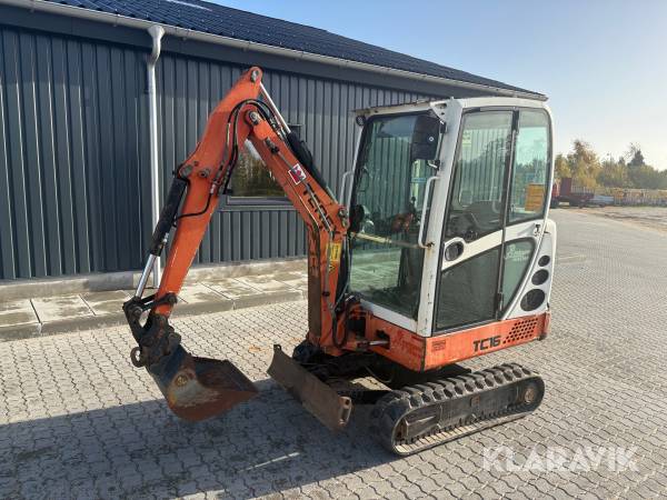 Minigraver Terex TC16 + tilbehør