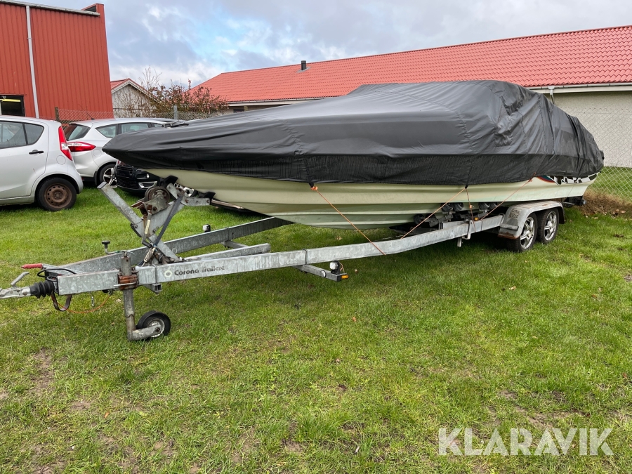 Båd Caravelle 23 fod med bådtrailer Brenderup