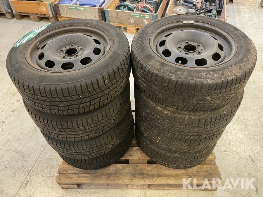 Stålfælge med dæk (2 sæt) Continental 205/60 R16 96 J