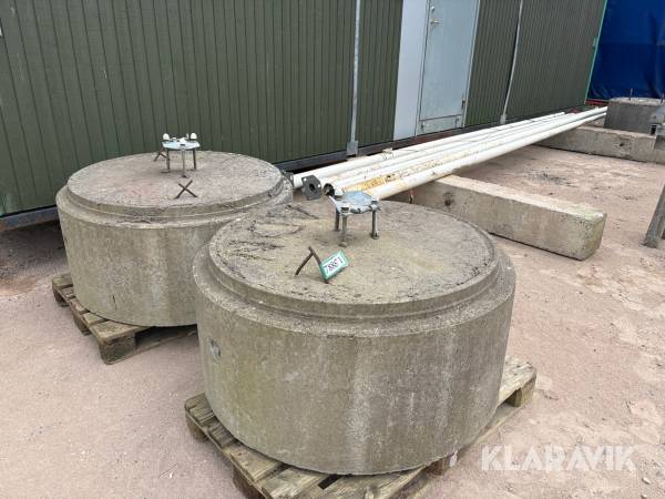 Flagstænger med fundament - 5 styk